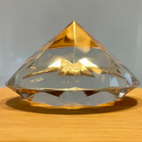 Glass diamond shaped paperweight - 2 sizes available (preloved) *DELICATE GLASS ITEM*
