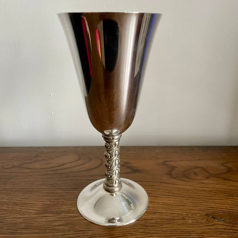 Large Spanish silver goblets with decorative stem (preloved)