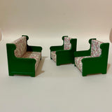 Set of doll’s house furniture-bed, sofa and armchairs (preloved)