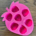 Pink plastic strawberry ice cube mold (preloved)