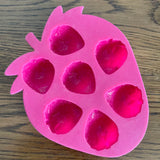 Pink plastic strawberry ice cube mold (preloved)