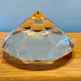 Glass diamond shaped paperweight - 2 sizes available (preloved) *DELICATE GLASS ITEM*