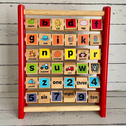 Alphabet and number blocks frame
