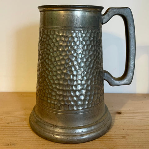Pewter with hammered effect decoration and glass bottom (preloved)