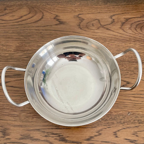 Stainless steel balti dish (preloved)