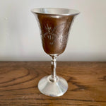 Small silver plated goblet with botanical design (preloved)