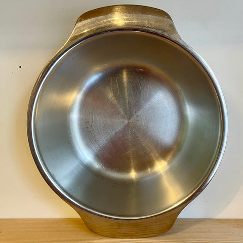 Stainless steel bowl with handles- some scratches (preloved)
