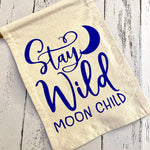 Stay wild moon child canvas wall hanging