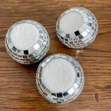 Set of 3 ‘disco ball’ ornaments (preloved)