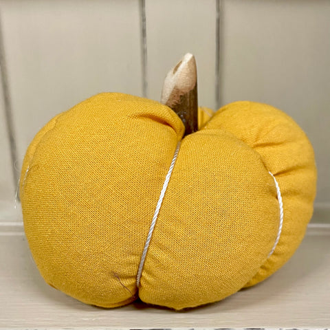 Handmade cotton pumpkin - mustard yellow cotton