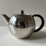 Stainless steel teapot with black plastic handle (preloved)