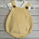 Hand knitted baby romper - cream