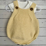 Hand knitted baby romper - cream