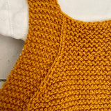 Hand knitted baby romper - mustard