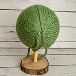 Hand knitted bonnet - olive green