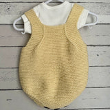 Hand knitted baby romper - cream