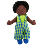 Lanka Kade boy rag doll black skin, black hair