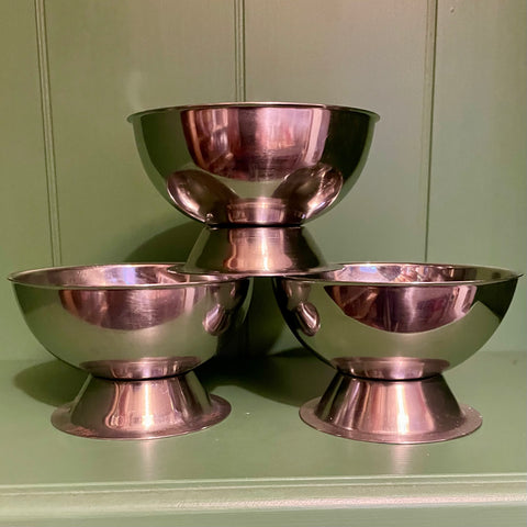 Set of 3 stainless steel sundae bowls (preloved)