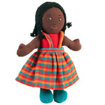 Lanka Kade girl rag doll black skin, black hair