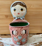 Vintage clay Baboushka planter (preloved)