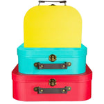 Bright retro suitcases - set of 3