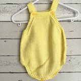 Hand knitted baby romper - lemon