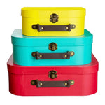 Bright retro suitcases - set of 3