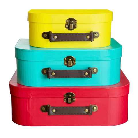 Bright retro suitcases - set of 3