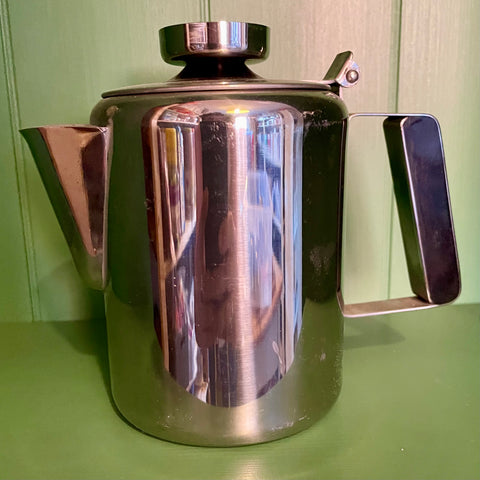 Stainless steel coffee pot with black plastic handles (preloved)
