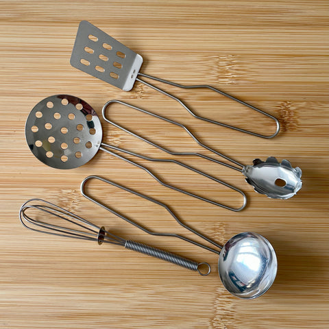 Stainless steel kitchen tools (set of 5) - toys (preloved)
