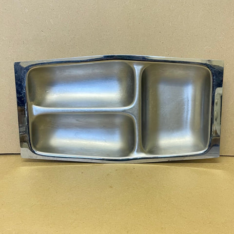 Stainless steel tray with 3 compartments - item number 214 (preloved)