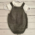 Hand knitted baby romper - dark grey