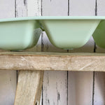 Pale green plastic tray with 4 compartments (preloved)