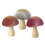 Velvet and glitter topped toadstool - one supplied and colour chosen at random