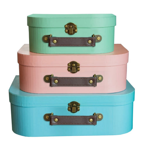 Pastel retro suitcases - set of 3