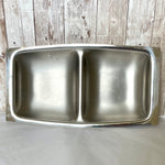 Stainless steel tray with 2 compartments (preloved)
