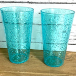 Pair of blue plastic tumblers (preloved)