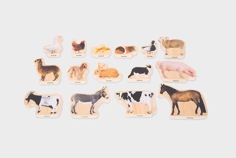 Wooden domestic animal blocks - pack of 15