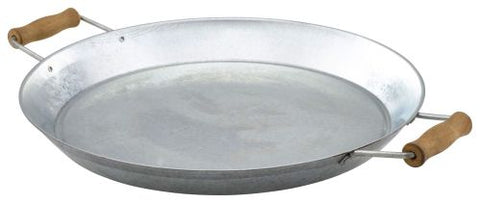 Galvanised steel tray with wooden handles