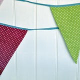 Multicoloured spotty cotton bunting - 8 metres