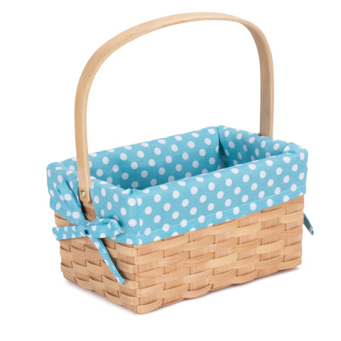 Swing handle basket with blue lining