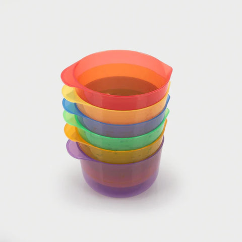 Translucent colour pouring bowls pack of 6