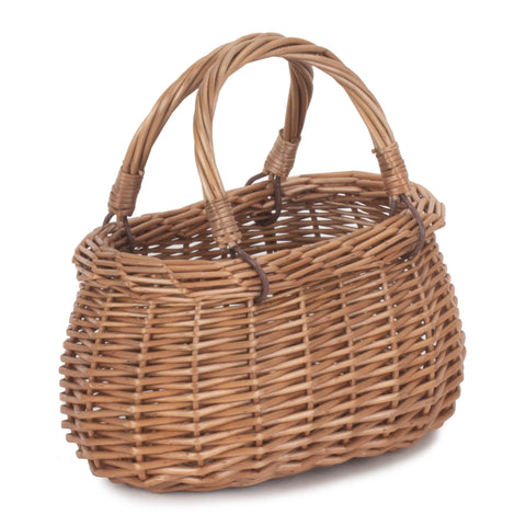 Child's light steamed swing handled coracle shopper basket