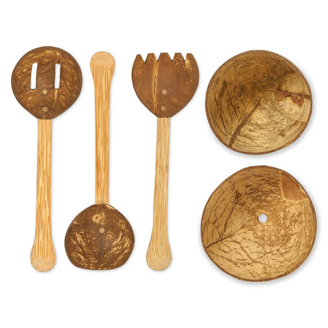 Coconut shell sand playset - 5 pieces in a bag