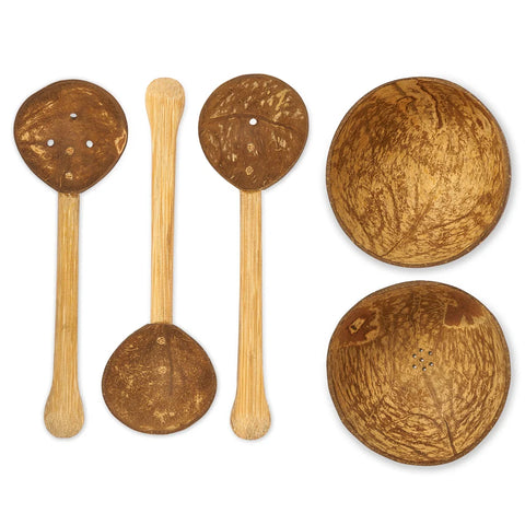 Coconut shell water playset - 5 pieces in a bag