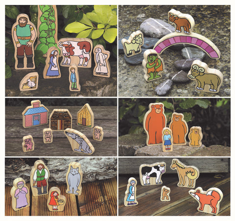 Traditional tales wooden characters
