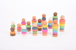 Rainbow wooden community people - pack 15
