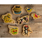 Learn Well wooden rhyme time characters set 1 (cow, cat, two birds, pie, teapot and cup)