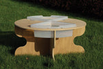 Outdoor 530mm high table with inset trays