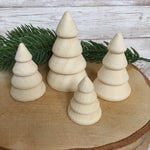 Set of 4 wooden Christmas trees